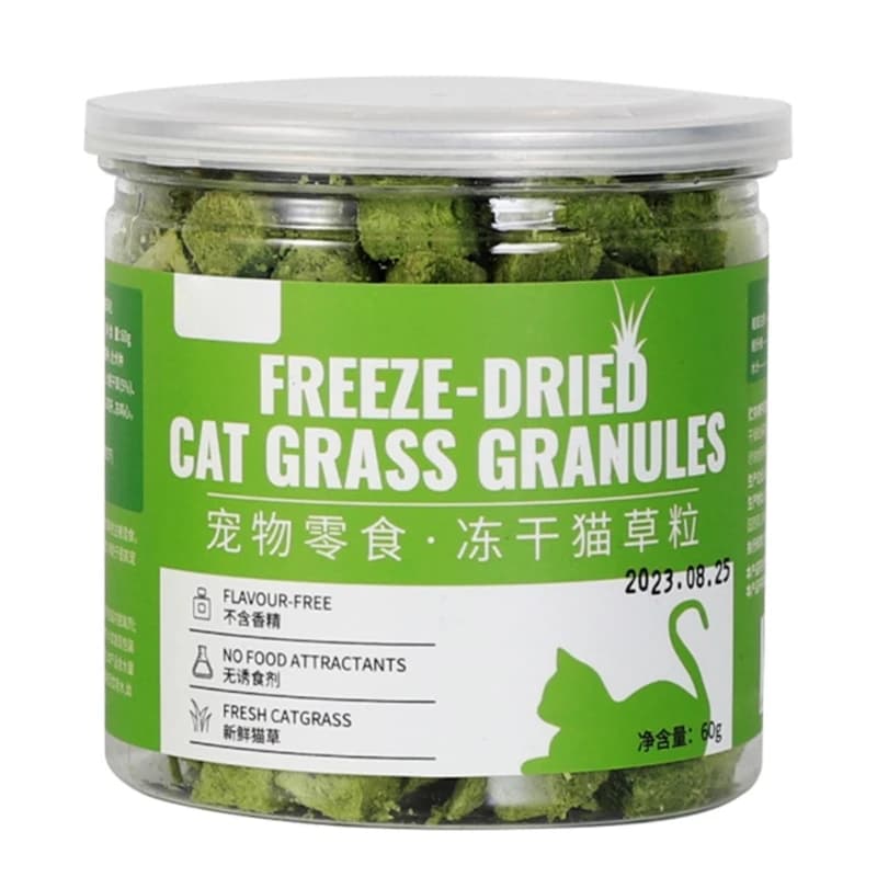 à l'herbe à chat pour chat, chaton, friandises pour l'élimination des boules poils, collation lyophi