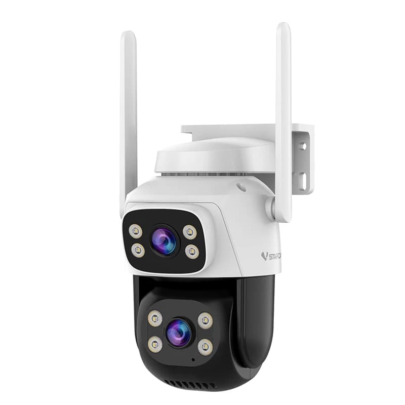Caméra de sécurité extérieure Vstarcam 5MP à double objectif et double écran, zoom 5X, PTZ, WiFi, av
