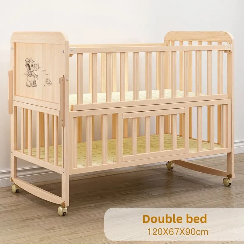 Lit pour enfants en bois massif, berceau Convertible pour tout-petits, berceau Portable, finition no