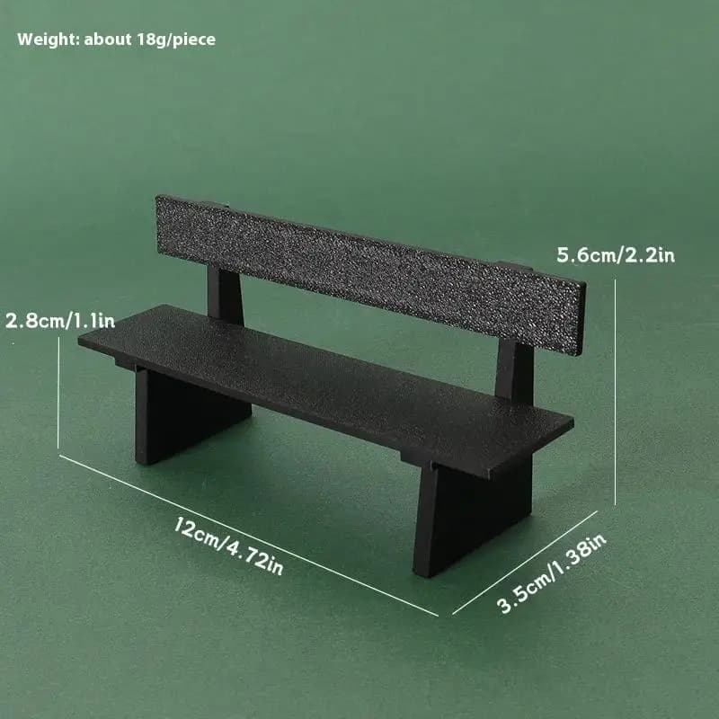 Maison de poupée Miniature noire, Table et chaise, meubles, modèle de scène, accessoires de décorati