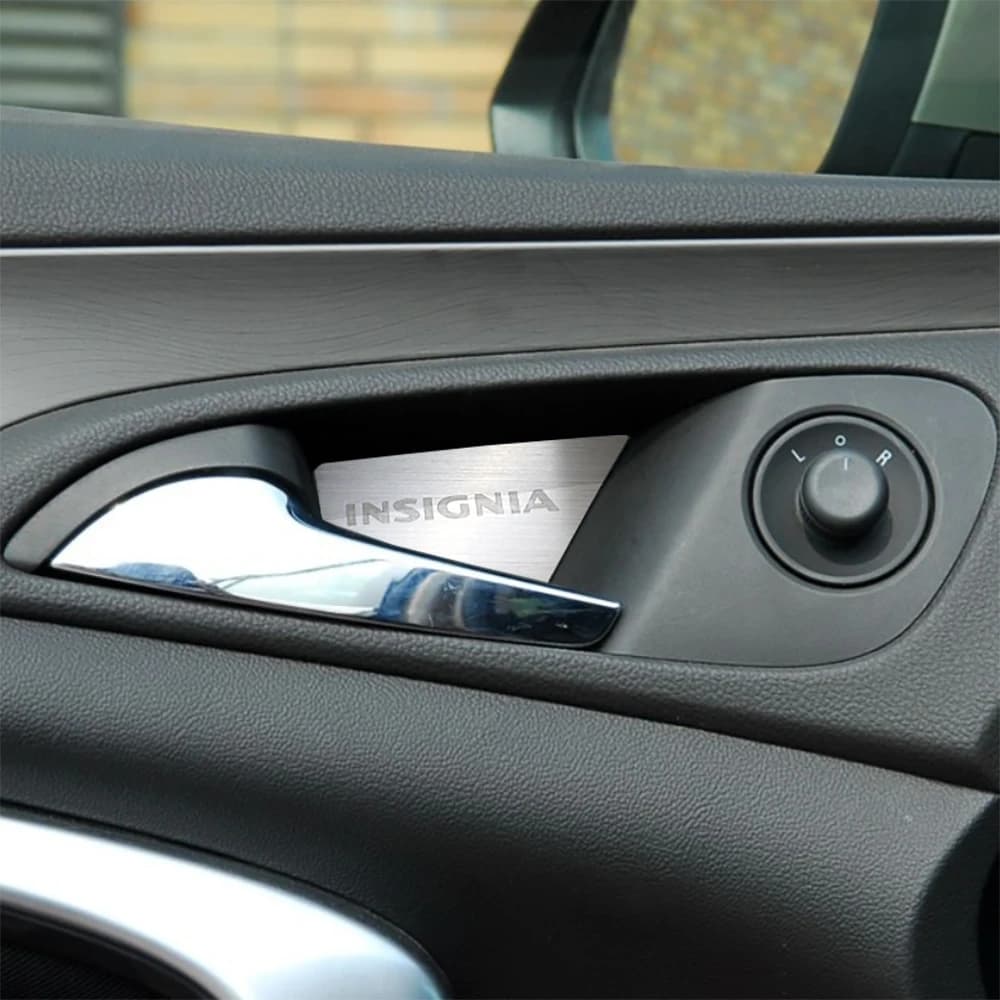 Accessoires de voiture en métal argent intérieur poignée de porte capuchon revêtement d'habillage au