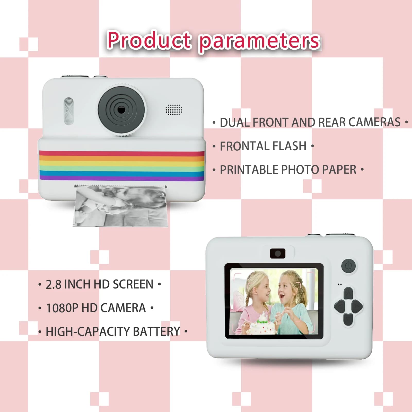 Appareil photo numérique pour enfants pour la photographie Mini imprimante Portable thermique impres