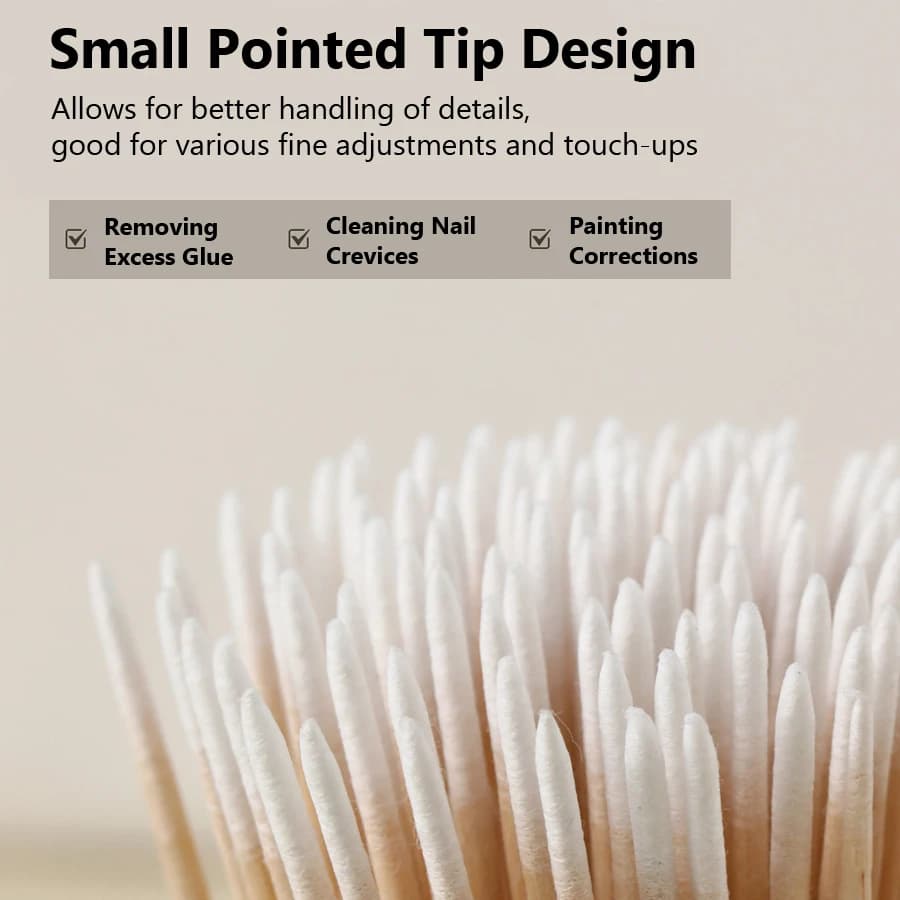 Coton-tige à Double extrémité, 100 pièces, pointes fines pour Nail Art, maquillage, Eyeliner, Correc