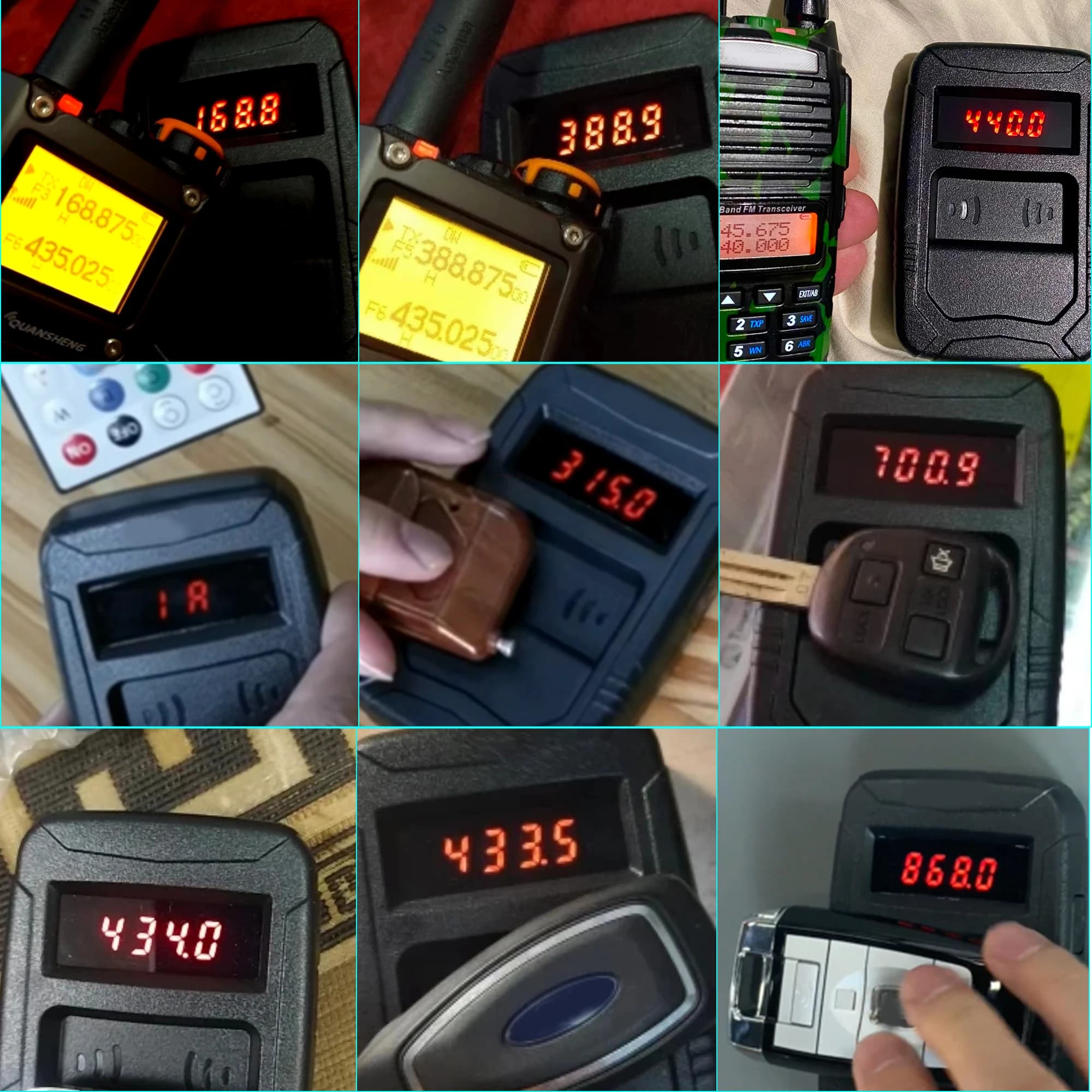 WOYO 10 - 1000mhz Auto key testeur de frequences ,outil de voiture testeur de fréquence,IR FR compte
