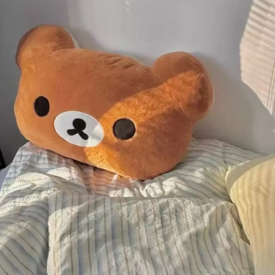 Mignon Rilakkuma Peluche chaud main oreiller dessin animé ours Peluche Peluche Peluche coussin doux 