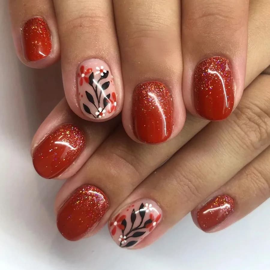 Faux ongles courts N64.avec poudre scintillante pour filles, nail art, couverture complète, français
