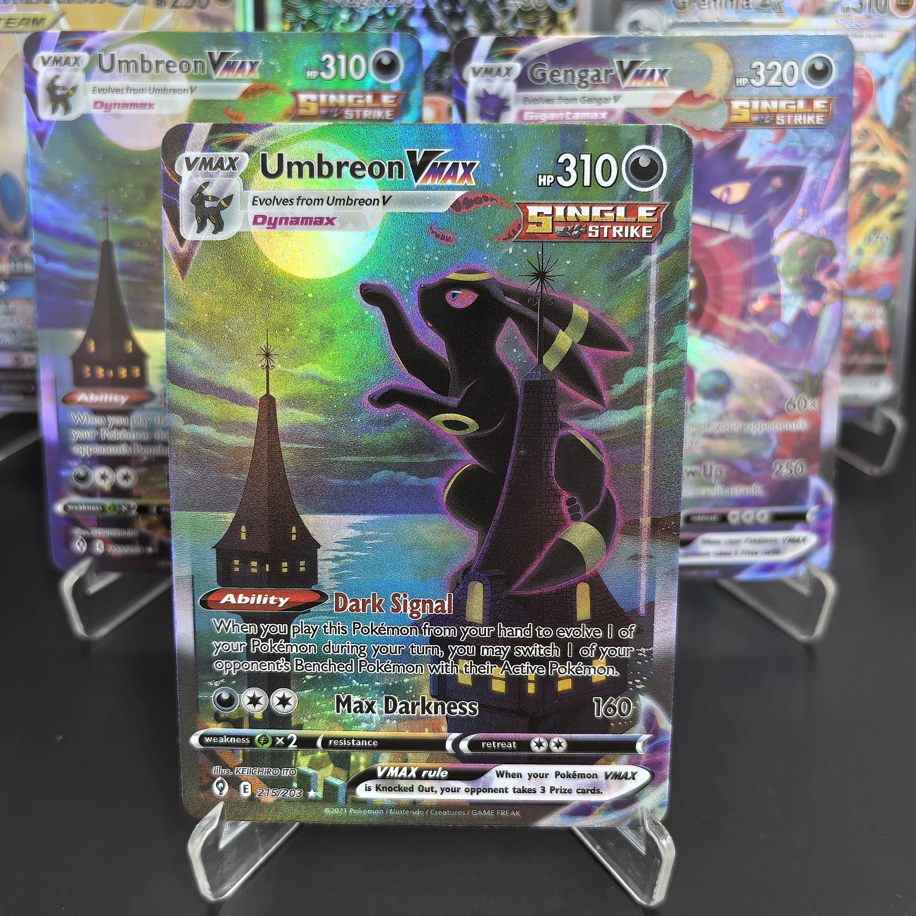 PTCG Pokemon cartes de Collection Pikachu Umbreon Gengar Latias GX EX V MAX RARE auto-fait cartes si