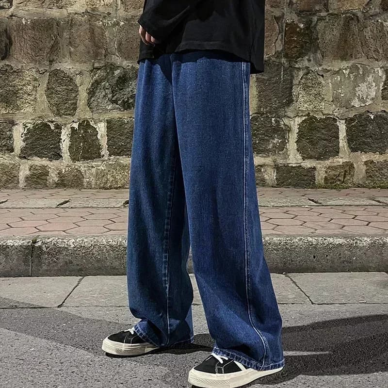 Nouveaux jeans américains à cordon de serrage pour hommes, printemps-automne, pantalons décontractés