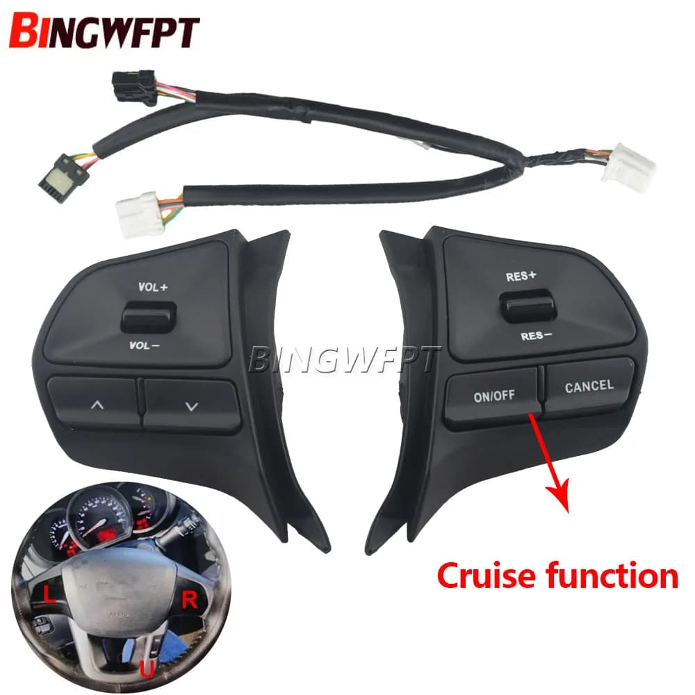 Interrupteur de voiture pour Kia Rio 2012 – 2016, Volume Mude Song, clé de croisière, bouton de comm
