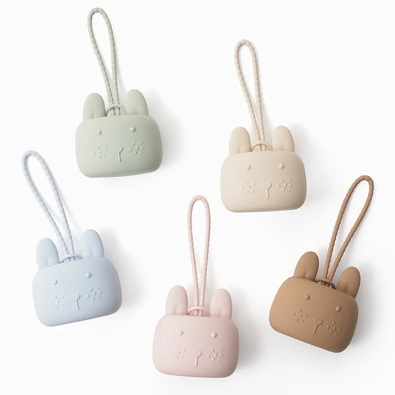 1pc bébé Silicone porte-sucette étui, 100% Silicone souple porte-mamelon conteneur boîte garder suce