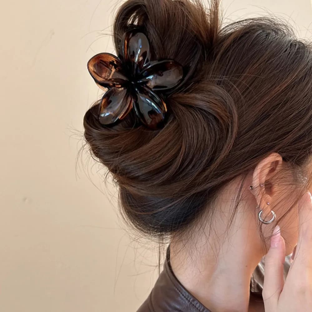 Pinces à cheveux princesse sirène Laser en forme de fleur pour femmes, 8cm/3,15 pouces, grande taill