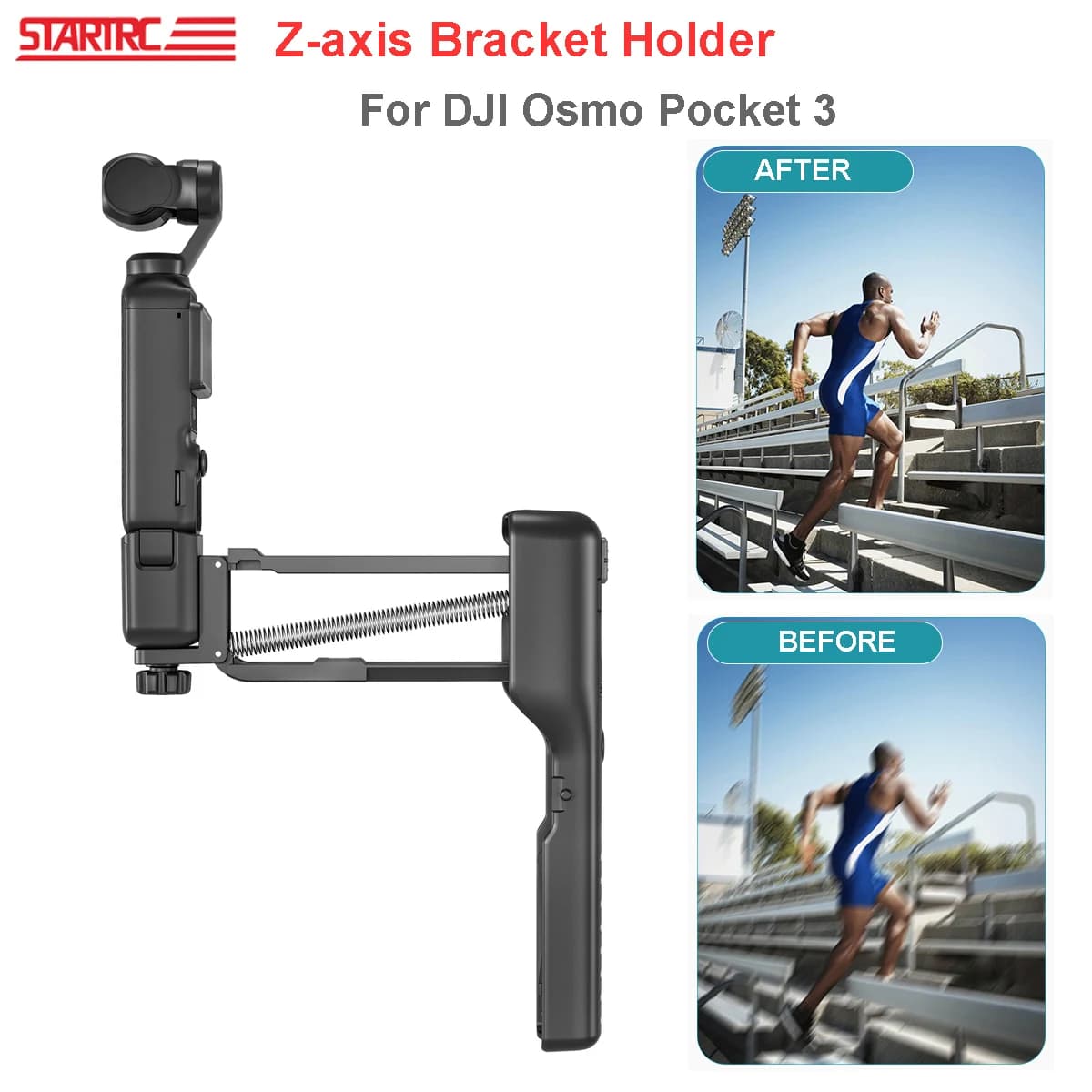Support Anti-secouement pour caméra portable, support d'axe Z, stabilisateur pour DJI Osmo Pocket 3,