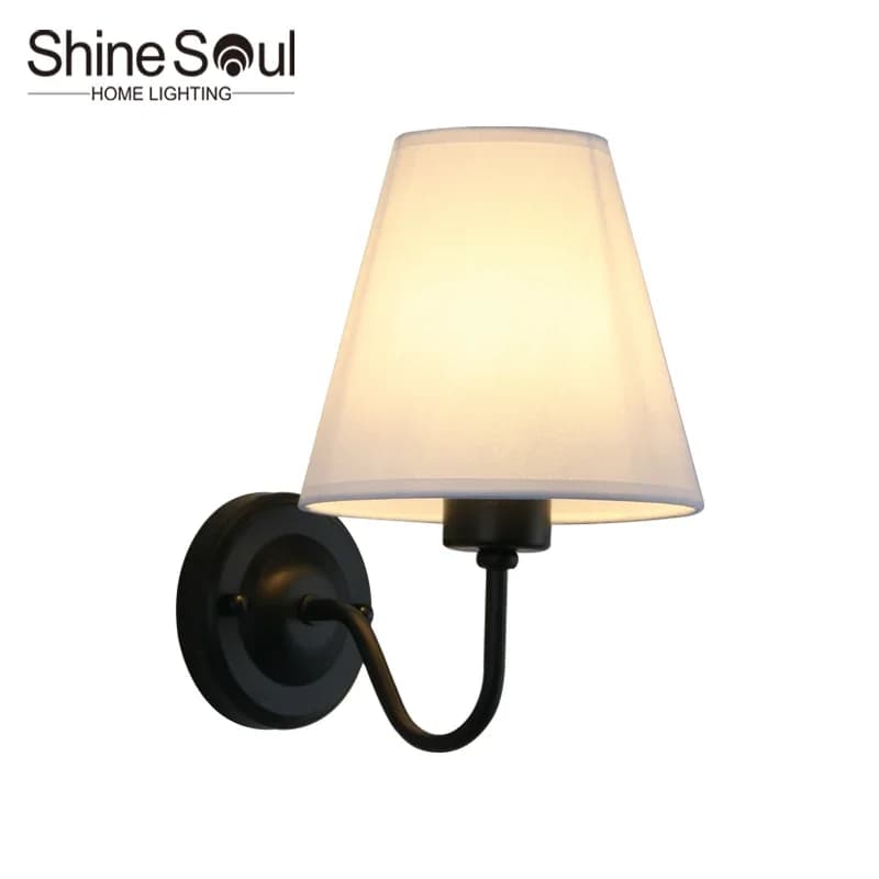 Lampe murale LED moderne, éclairage intérieur, style nordique, E27, lampe murale rétro en tissu, lam