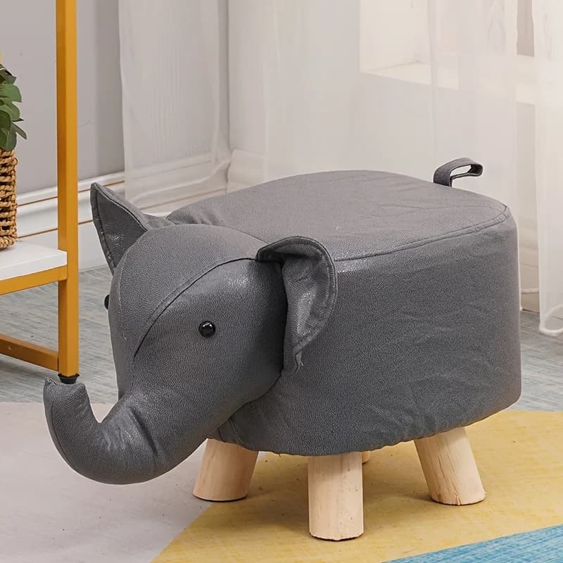 1 tabouret éléphant pour enfants, tabouret Animal mignon et créatif, tissu technologique en bois mas