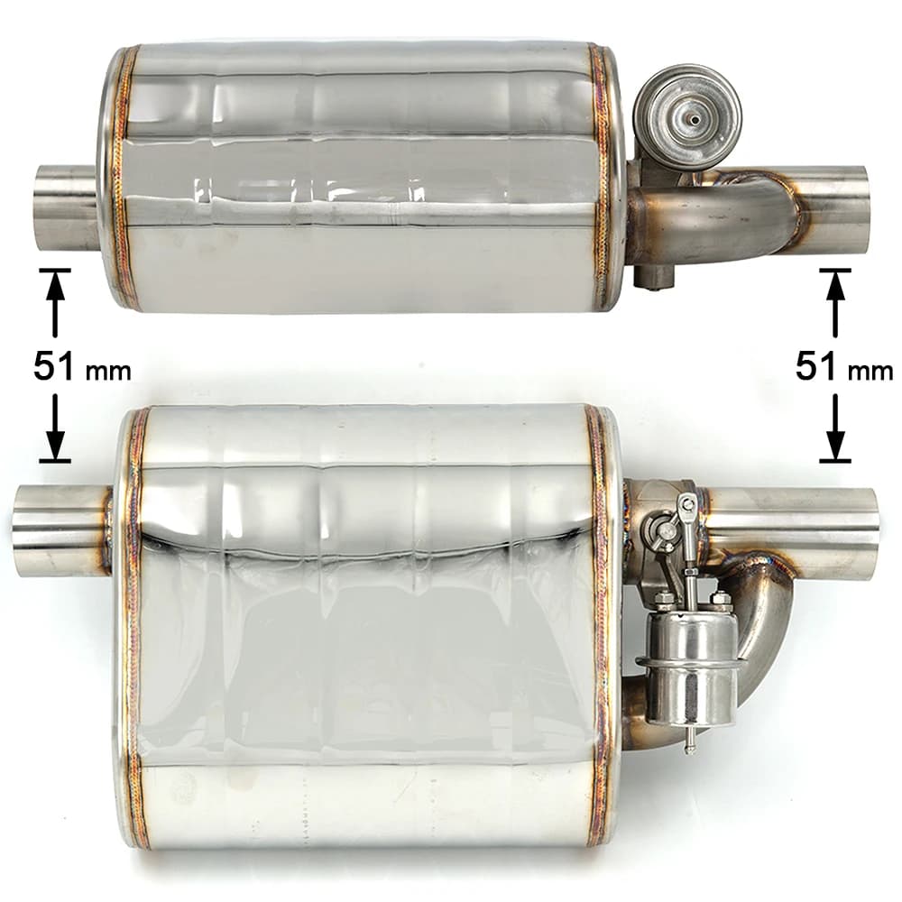 Silencieux d'échappement électrique en acier inoxydable, 51 63 76 MM, avec Valve à vide, découpe, en
