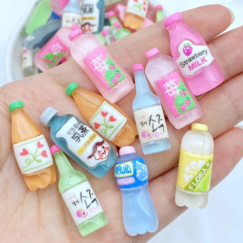 10 pièces nouveau Kawaii mignon fruits boisson dos plat résine Cabochons Scrapbooking bijoux à brico