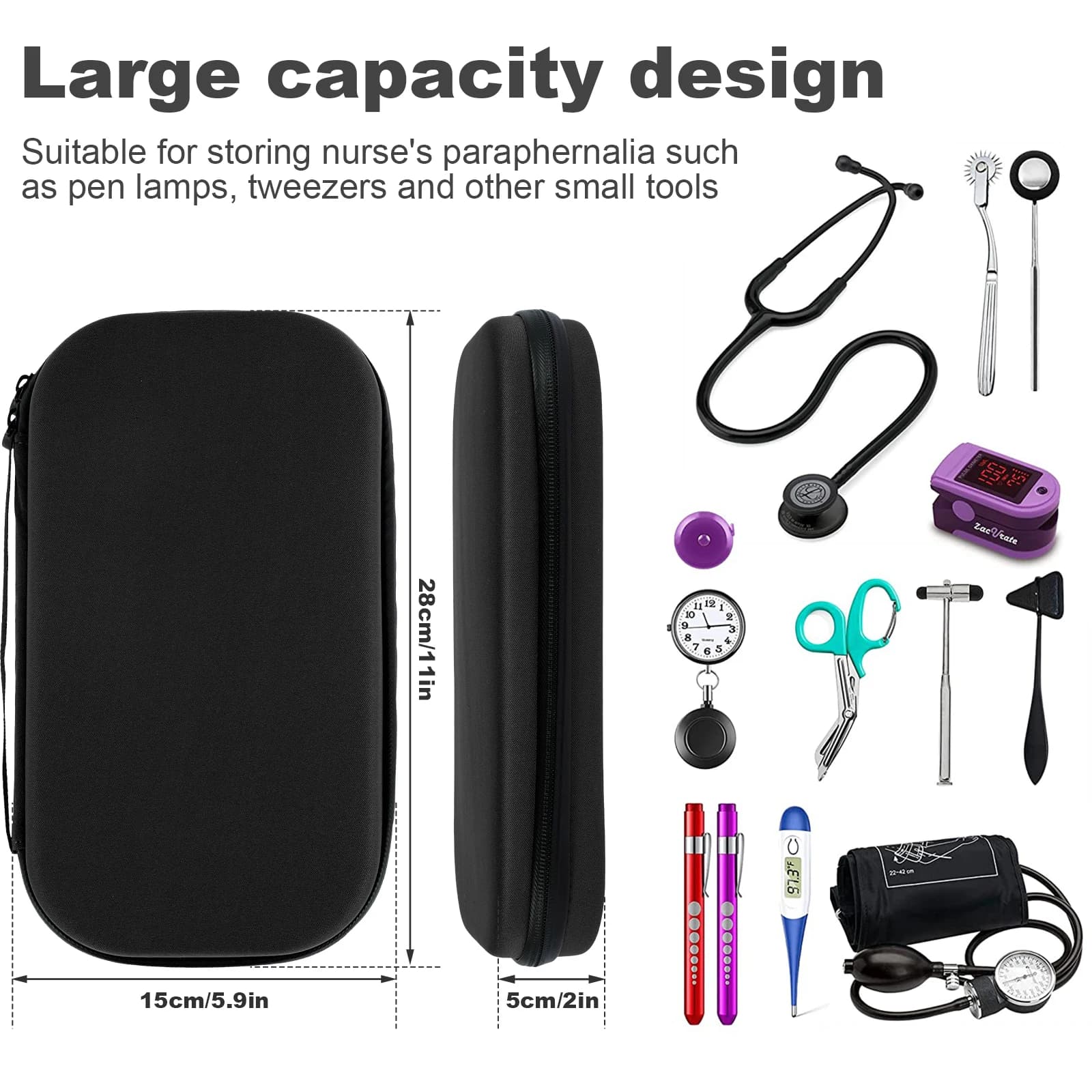 Mallette de transport médicale antichoc pour stéthoscope, sac de voyage portable, sac de rangement l