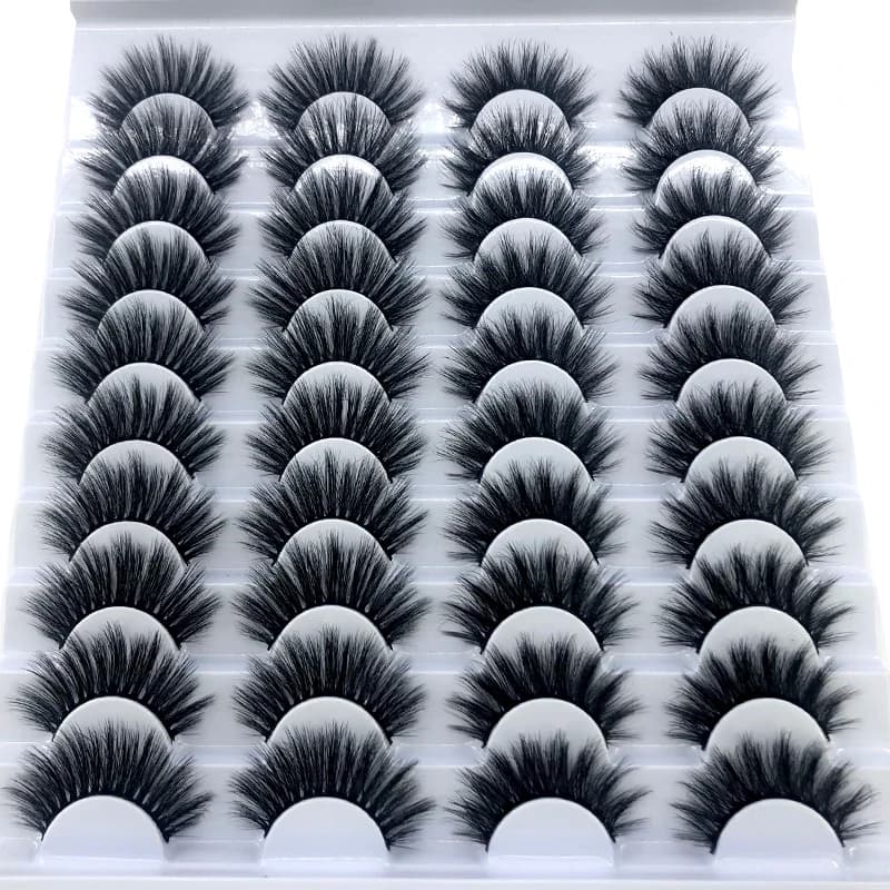 AMSDCN nouveaux 16/20 paires de cils 100% vison étendent naturellement et dramatiquement les faux ci