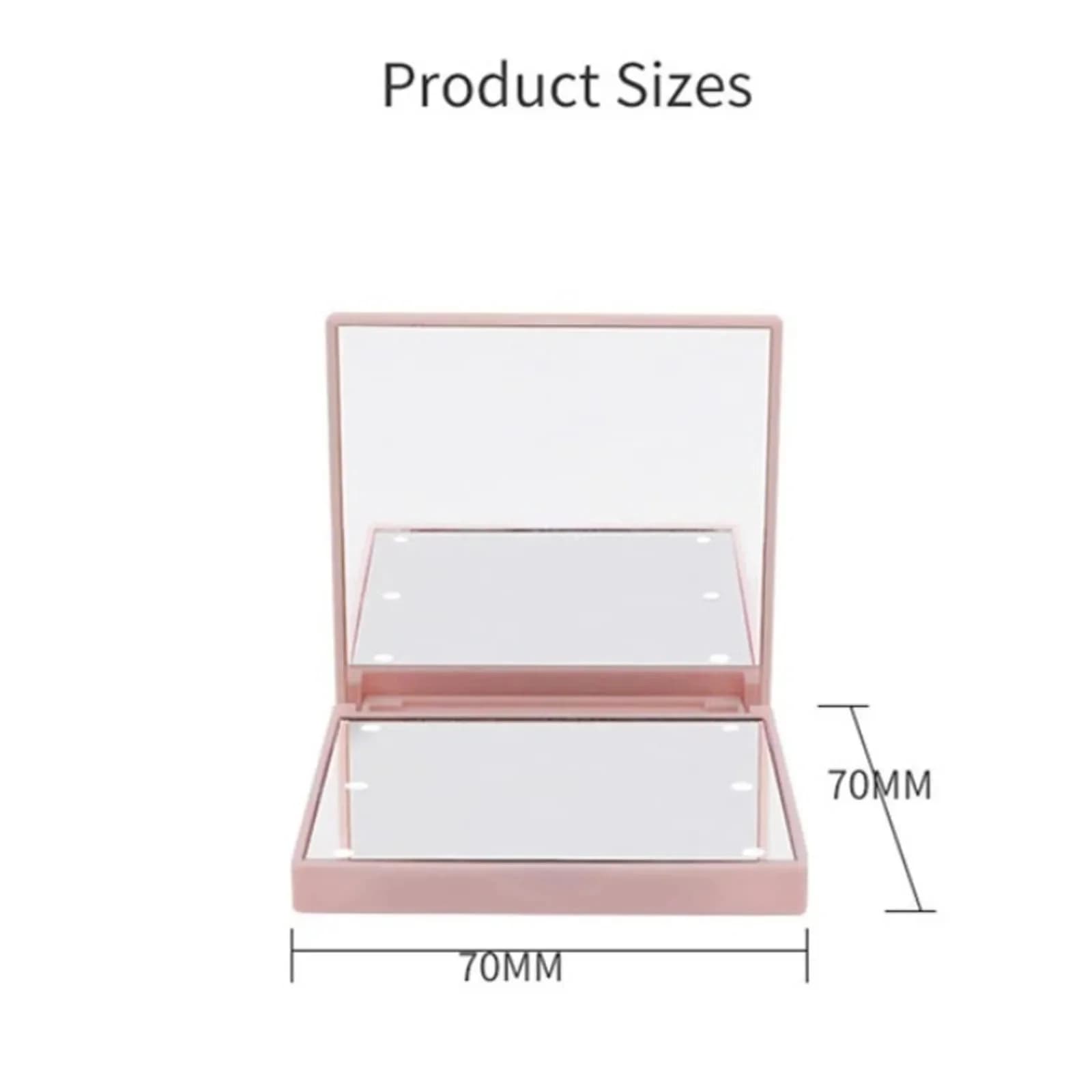 Miroir de maquillage à 6 Led avec loupe légère, petite poche Portable de voyage rose noir blanc, mir