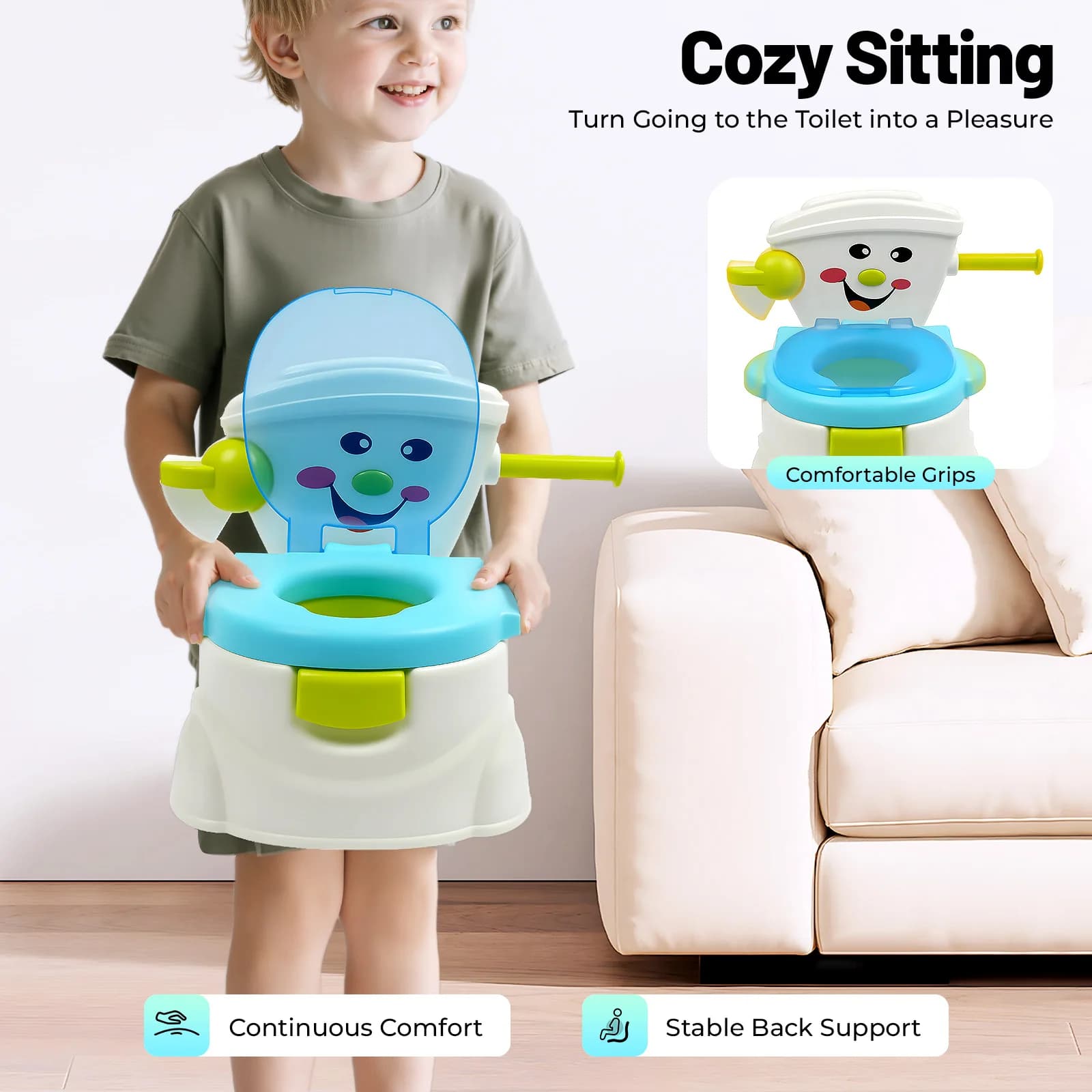 Siège d'entraînement de pot Portable, chargement de 60KG, toilettes pour bébé, voitures de dessin an
