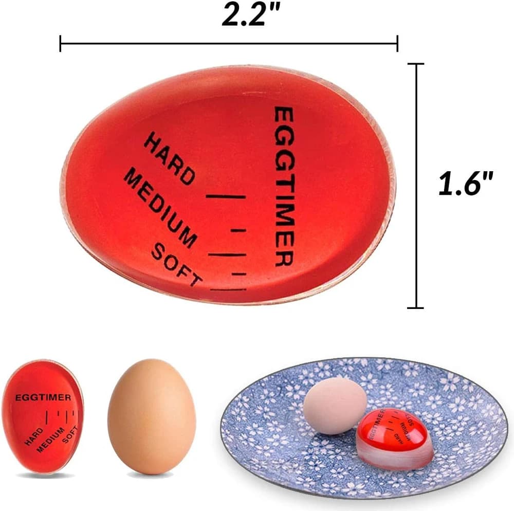 Minuterie à œufs, indicateur de couleur changeante, œufs durs, moyens et durs, sensible à la chaleur