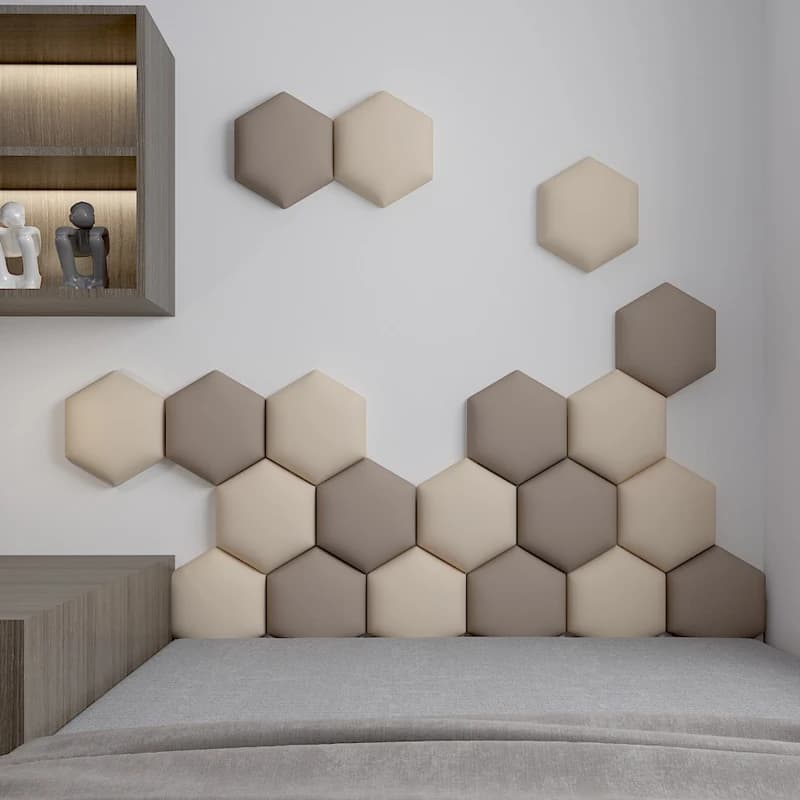 Planche de sauna hexagonale nordique pour chambre d'enfant, autocollant mural 3D, autocollant mural 