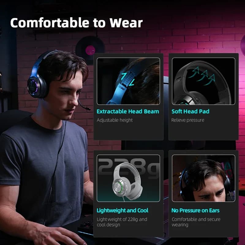 HECATE par Edifier G30 II casque de jeu 7.1 son Surround USB casque filaire Gamer avec Microphone po