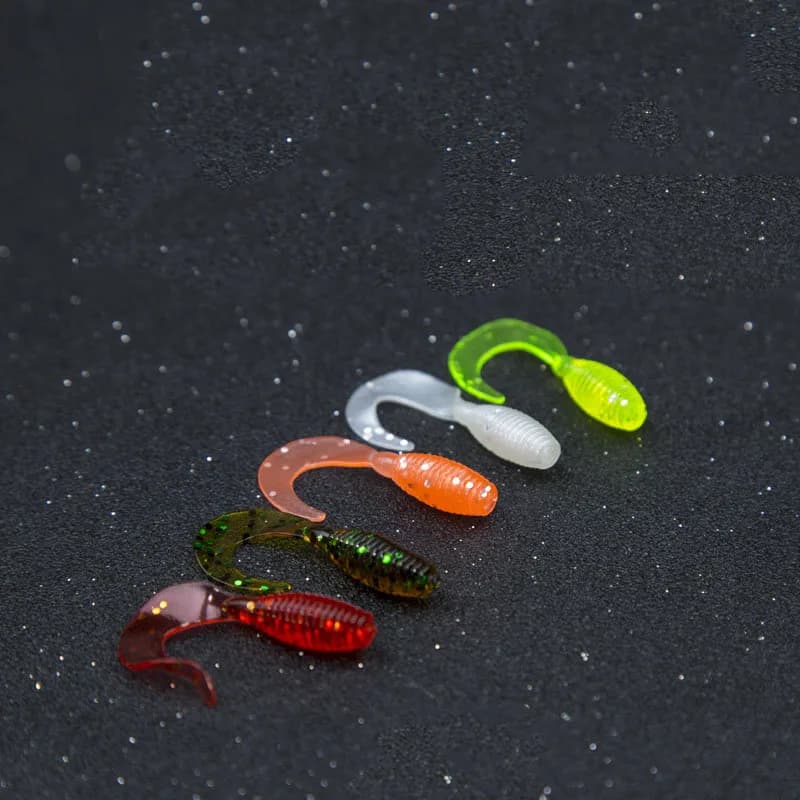 10 pièces rouleau queue souple leurres Silicone appât 30mm 0.4g marchandises pour la pêche en mer Sw