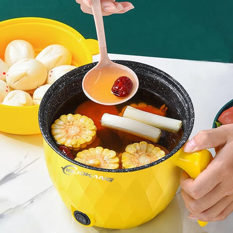 Mini marmite de cuisine domestique, cuiseur à riz multifonctionnel, poêle antiarina, matériau de séc