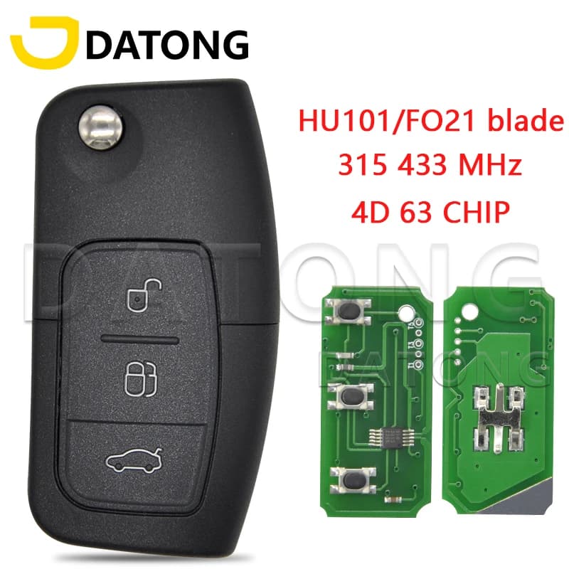 Datong World clé de télécommande de voiture adaptée pour Focus Mondeo Fiesta Galaxy Fusion 315/433 M