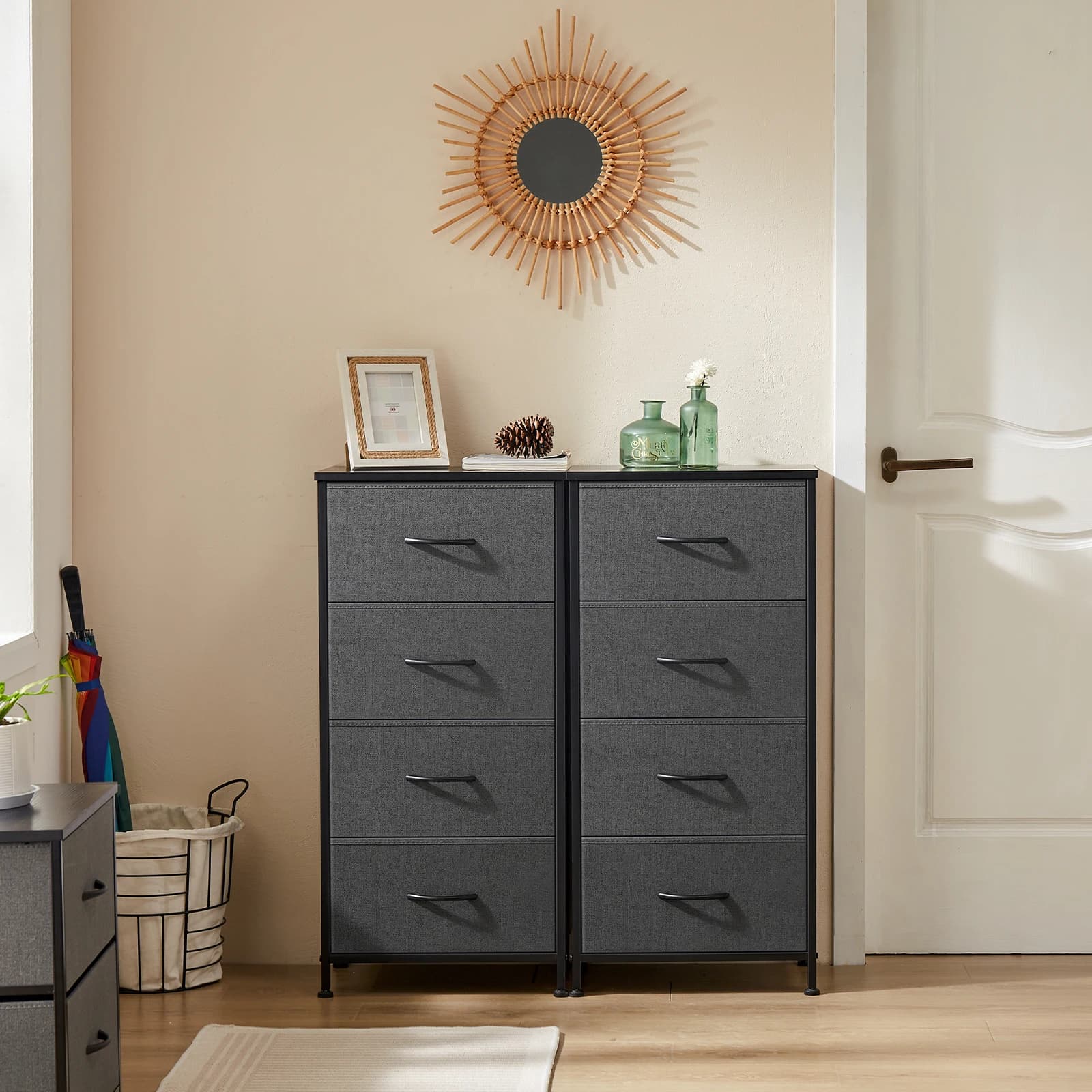 JIAN-Armoire de Rangement pour Vêtements, Commode pour Chambre à Coucher, 4 Tiroirs de Proximité en 