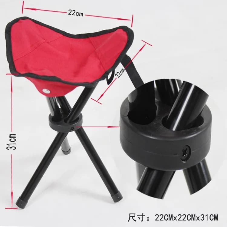 Mini chaise triangulaire pliante portable, tabouret de pêche, chaise de plage en plein air, gril