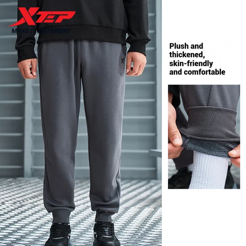 Xtep pantalons en tricot pour hommes hiver doux respirant pantalon à la mode rétro bas confortable 8