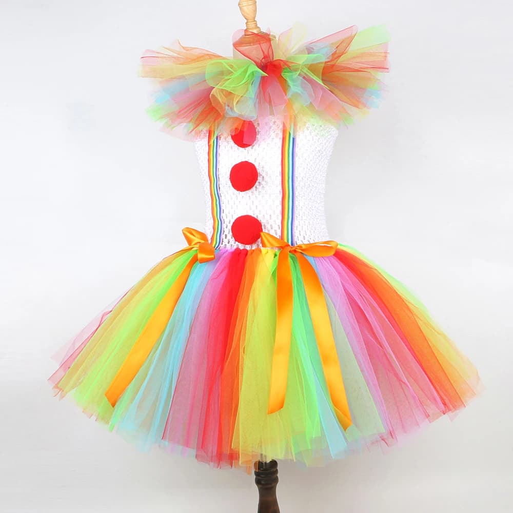 Costumes de Clown Pennywise arc-en-ciel pour filles, robe Tutu d'halloween de Clown de cirque pour e