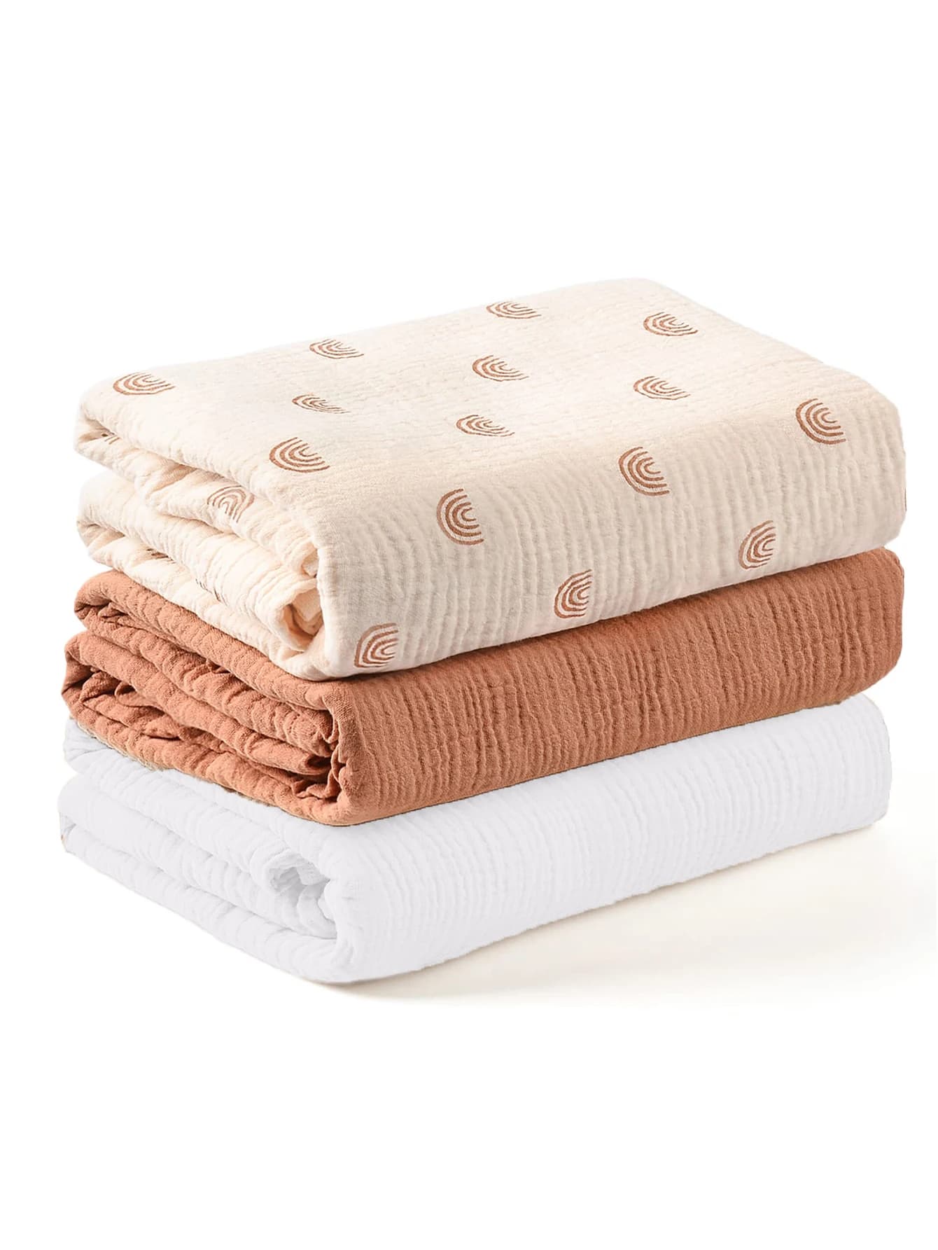 Couverture d'emmaillotage en mousseline pour nouveau-né, douce et respirante, 3 pièces/ensemble