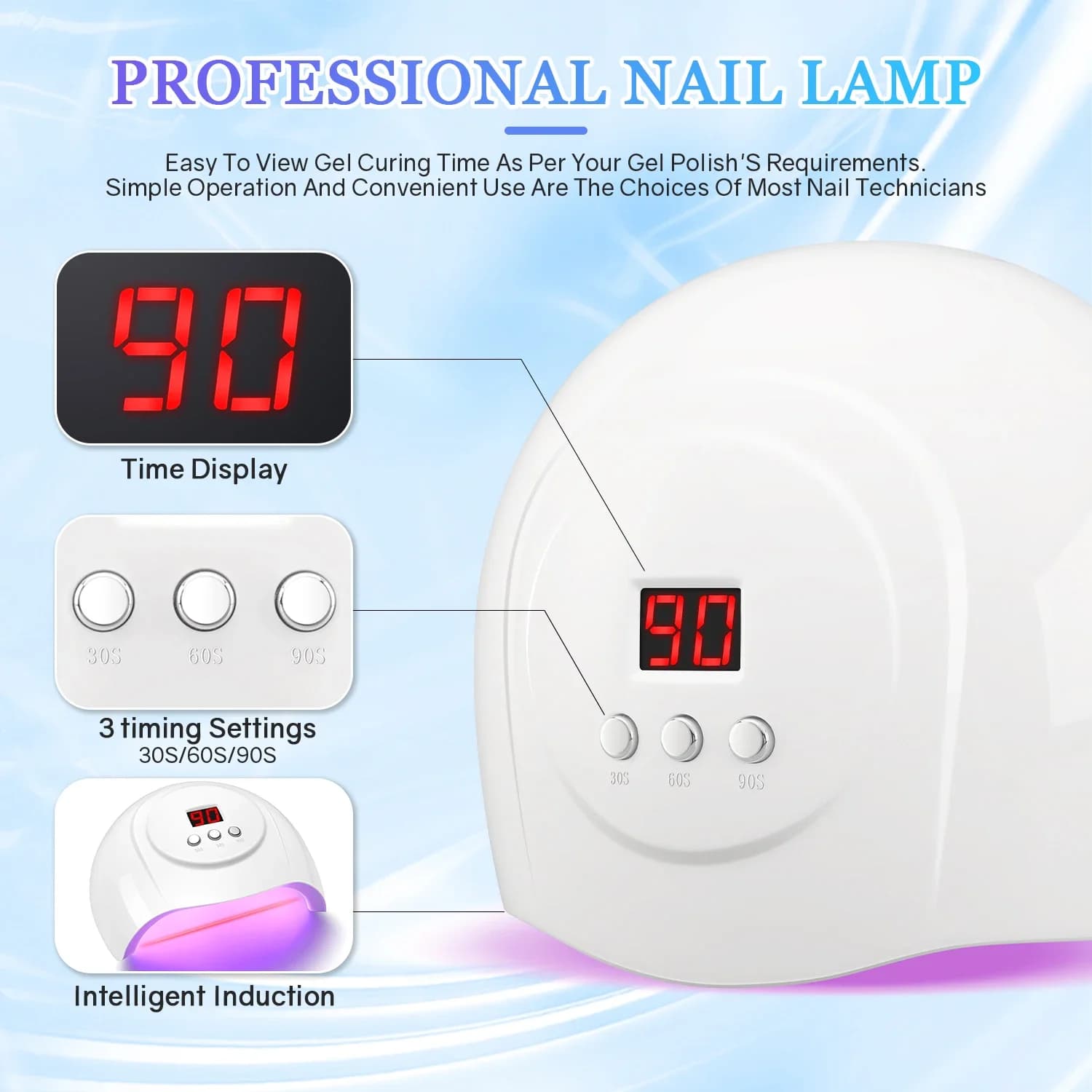 72W UV LED lampe à ongles 24 LED sèche-ongles avec capteur infrarouge lampe de manucure à séchage ra