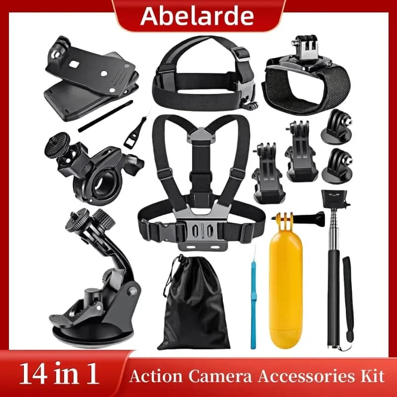 Kit d'accessoires de caméra d'action 14 en 1, pour GoPro 12 11 10 9 8 7 6 5 4 3 + 2 1 DJI Insta360 S