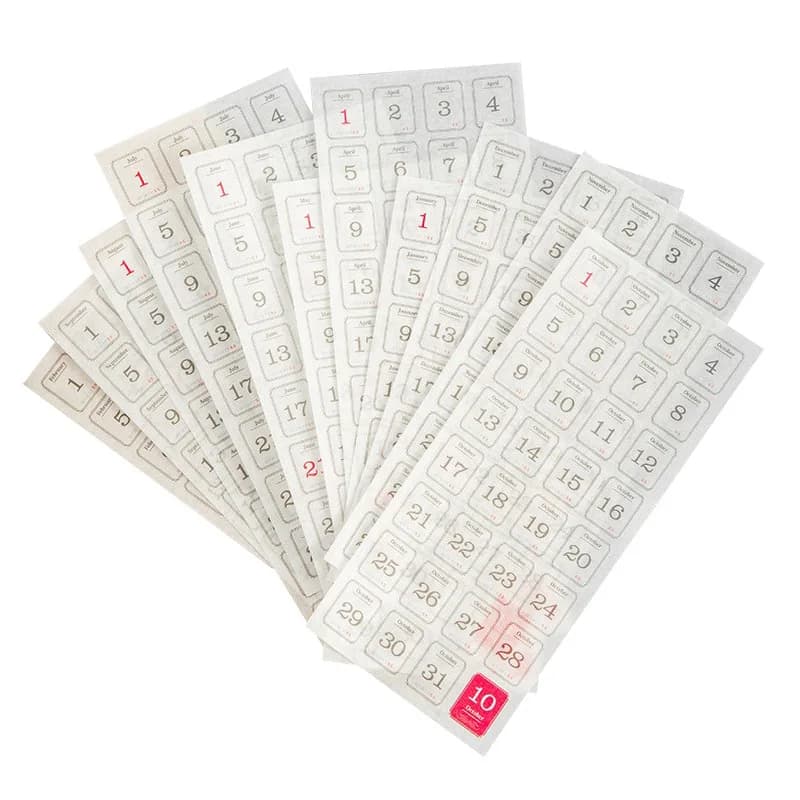 Calendrier autocollant 365 jours date bâton étiquettes décoratif Scrapbooking journal Album planific