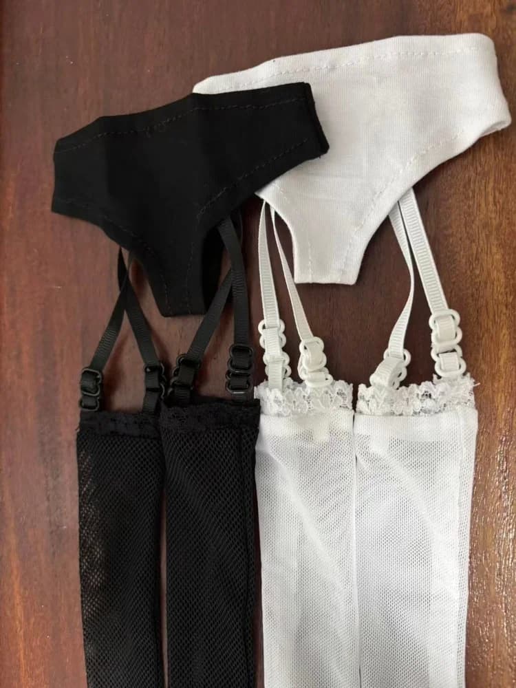 Vêtements de poupée BJD pour 1/4 1/3 SD MDD, chaussettes réglables, bas de bretelles en dentelle sex