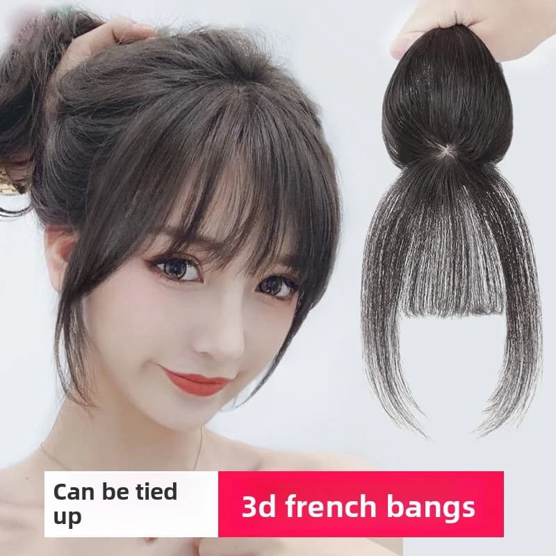 Frange de cheveux frange latérale pour femmes 3D partie centrale fausse frange Extensions à clips po