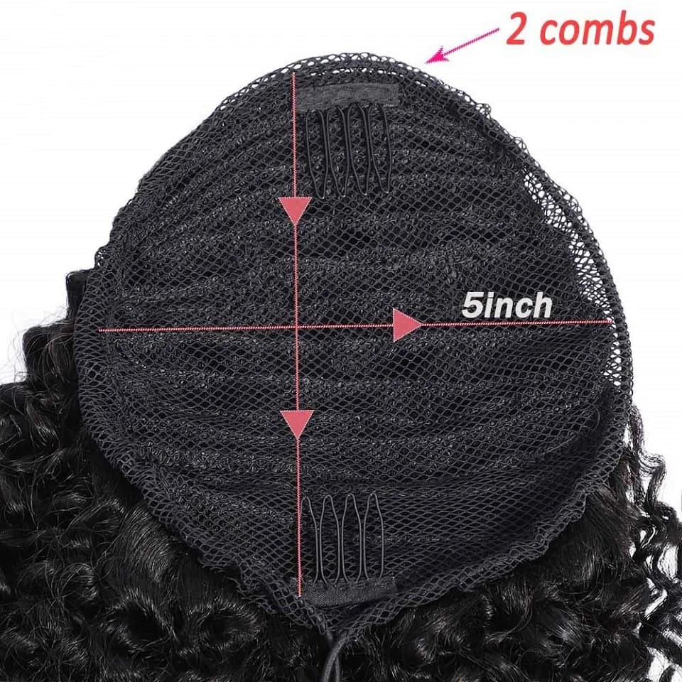 Queue de cheval afro bouclée à cordon de serrage de 24-26 pouces, 100 grammes, extensions de cheveux