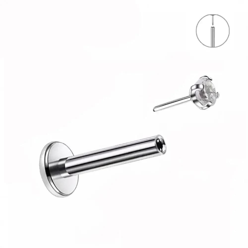 10 pièces clous d'oreille sans fil G23 titane nez PIERC punaise Labret lèvres anneaux boucles d'orei