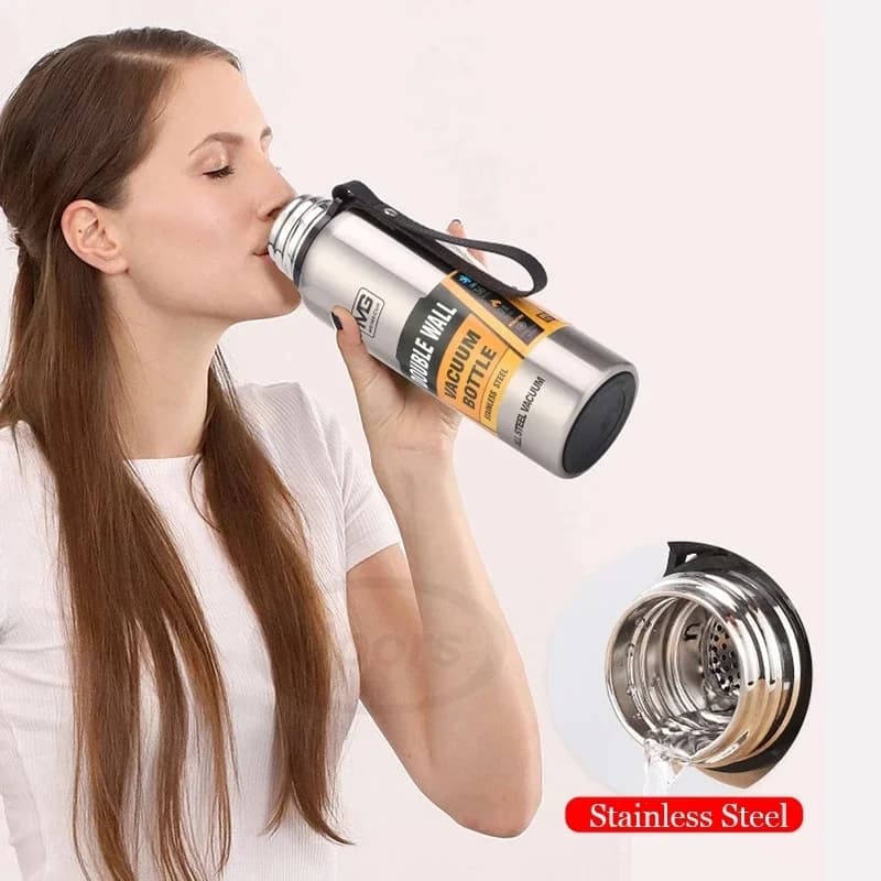 Bouteille Thermos en acier inoxydable 304, flacon sous vide de grande capacité, gobelet isolé avec c