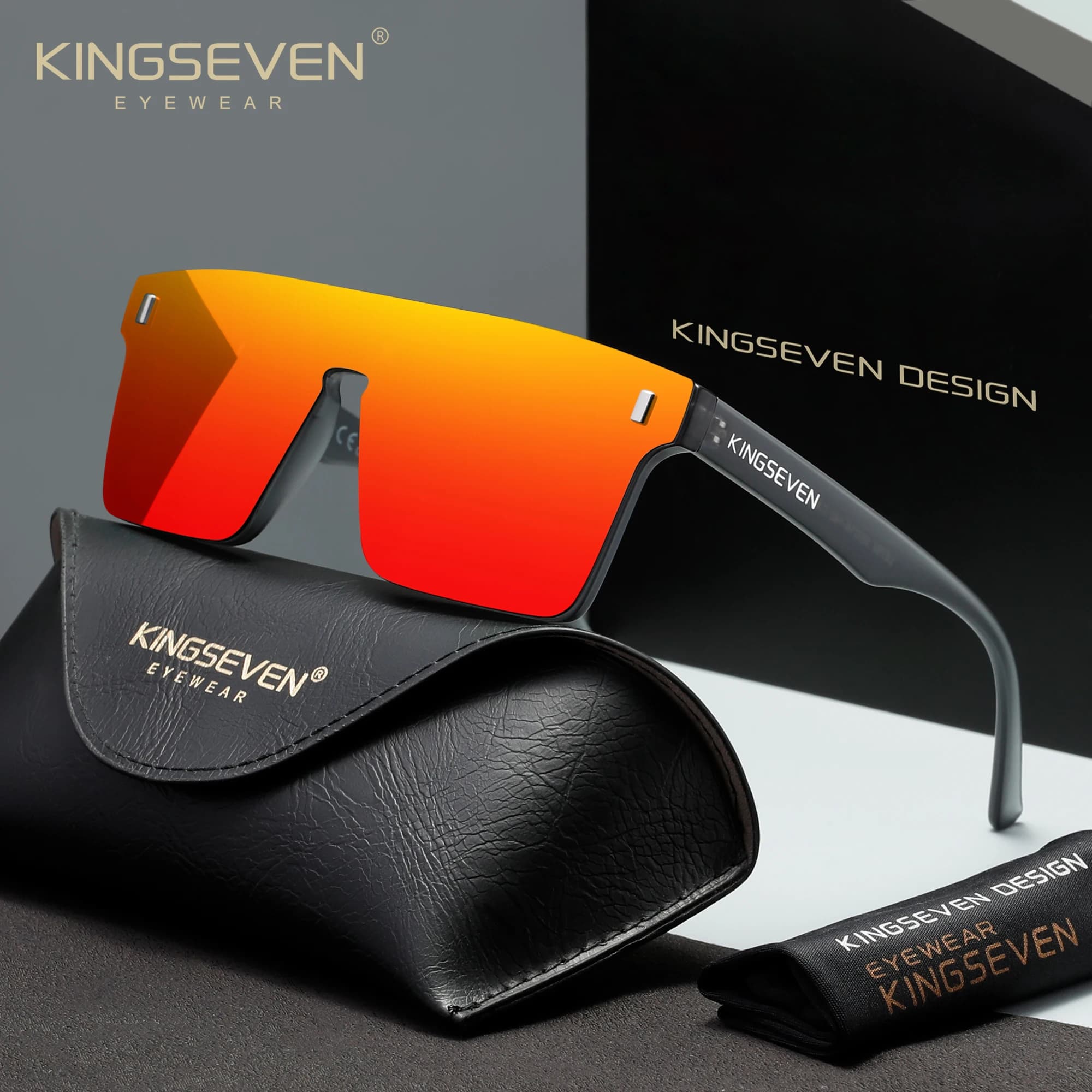 KINGSEVEN Lunettes de soleil pour hommes et femmes, anti-éblouissement, polarisées, UV400, lunettes 