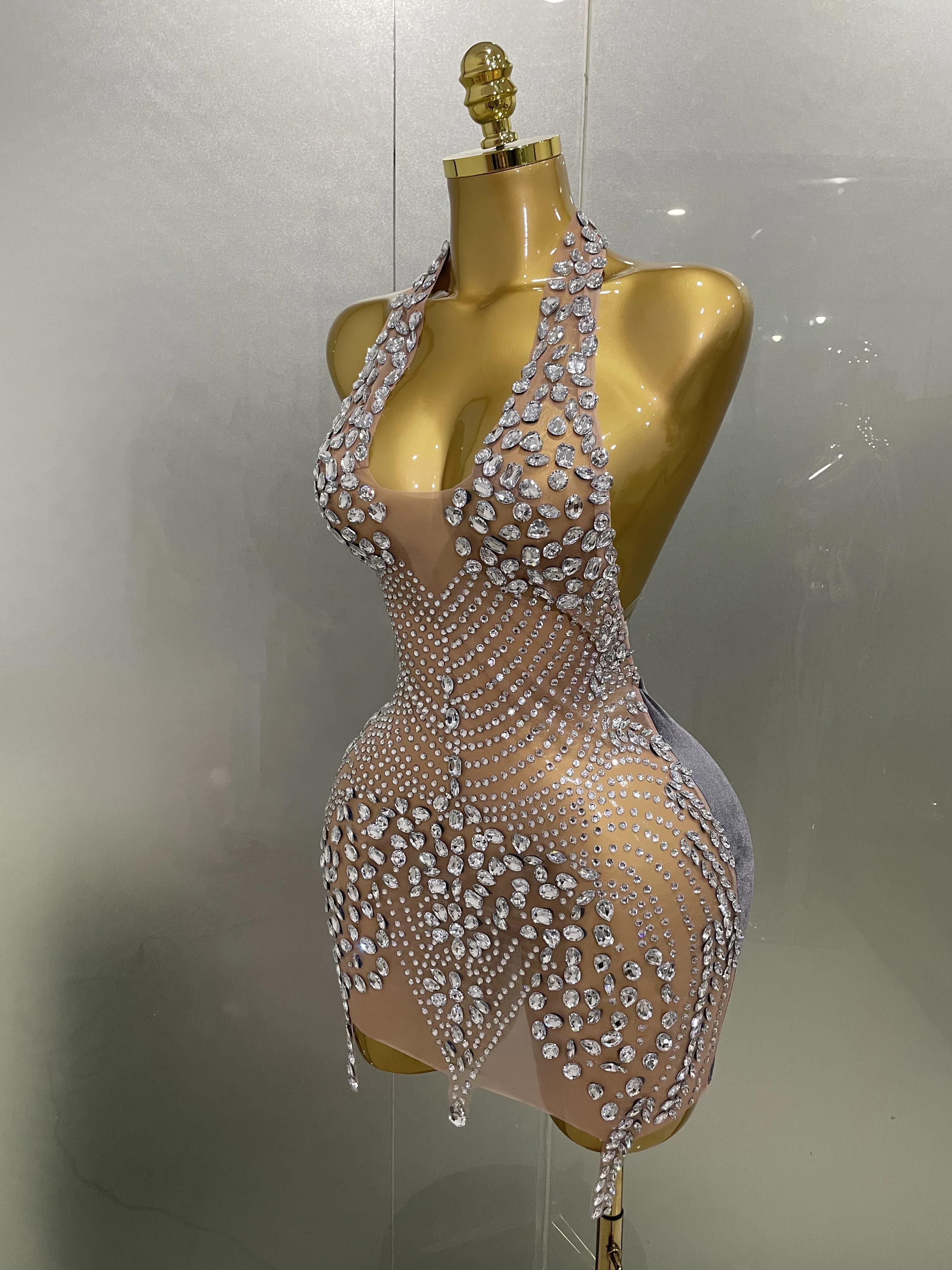Robe courte dos nu en velours pour femme, biscuits kly, maille, tenue de soirée, Rh, fête d'annivers