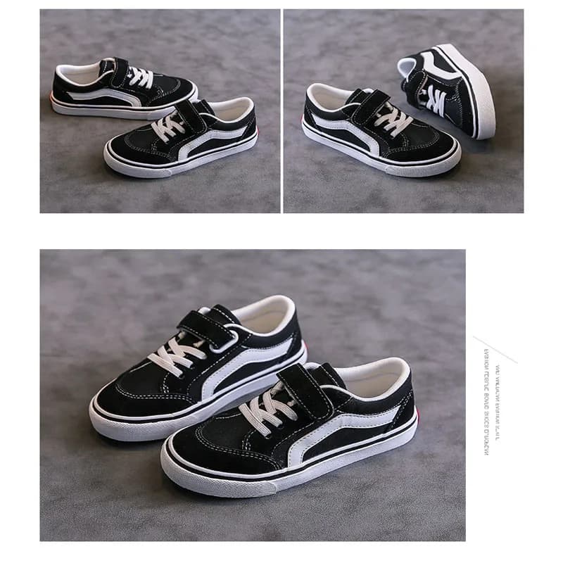 Chaussures en toile pour enfants, chaussures de planche pour garçons, nouveau filet rouge, basses, m