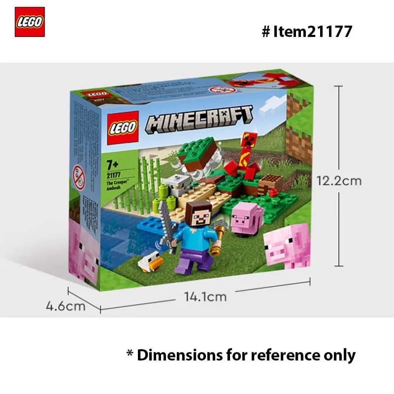 LEGO 21177 Minecraft The Creeper Ambush Toy de construction, jeu de simulation de bataille de Zombie