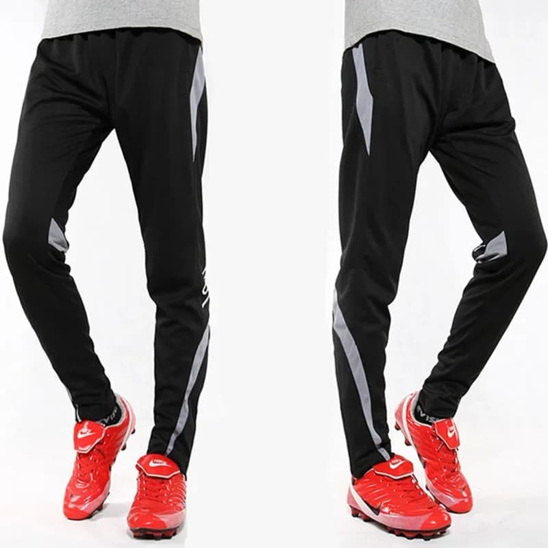 Pantalon de Sport pour hommes, avec poches à fermeture éclair, pour jogging, Football, survêtement d