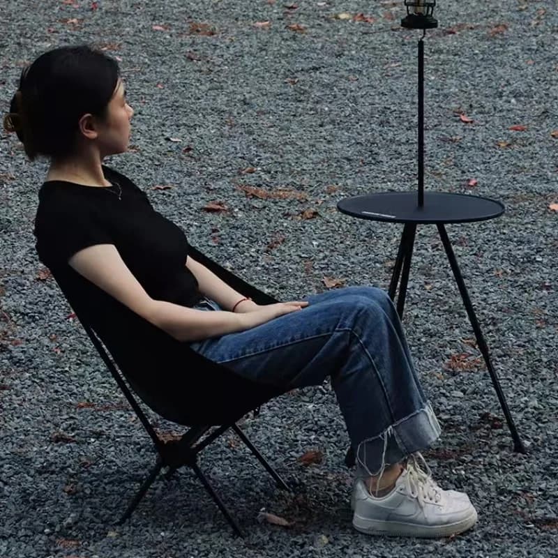 Chaise Lunaire de Camping Légère et Pliable, en Alliage, avec Dossier, Portable, pour Randonnée en P