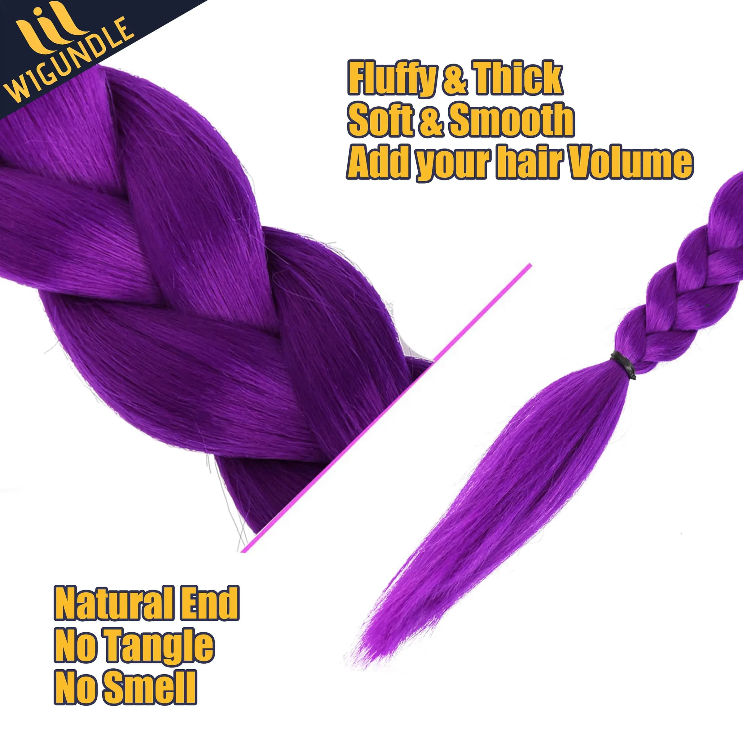 Rumi Violet Queue De Cheval Synthétique Tressé Cheveux Costume Coiffure 26 pouces Longue Queue De Ch